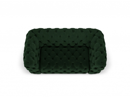 Canapea Chester cu 2 locuri si tapiterie din catifea, verde inchis [3]