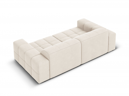 Canapea Jennifer cu 3 locuri si tapiterie din catifea, bej deschis [3]
