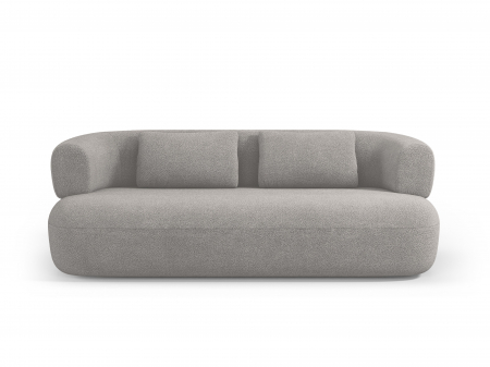 Canapele - Canapea Jenny cu 3 locuri si tapiterie boucle, gri deschis