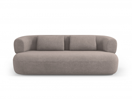 Canapele - Canapea Jenny cu 3 locuri si tapiterie boucle, maro deschis