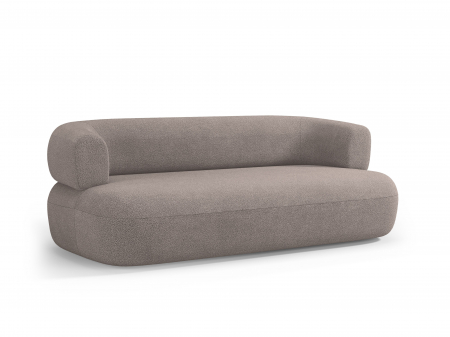 Canapea Jenny cu 3 locuri si tapiterie boucle, maro deschis [3]