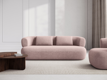 Canapea Jenny cu 3 locuri si tapiterie boucle, roz [5]