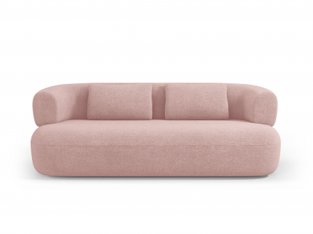 Canapele - Canapea Jenny cu 3 locuri si tapiterie boucle, roz