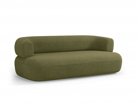Canapea Jenny cu 3 locuri si tapiterie boucle, verde [3]
