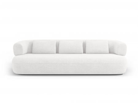Canapele fixe - Canapea Jenny cu 4 locuri si tapiterie boucle, alb ivory