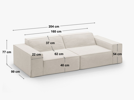 Canapea Jodie cu husă detașabilă din țesătură structurală [5]