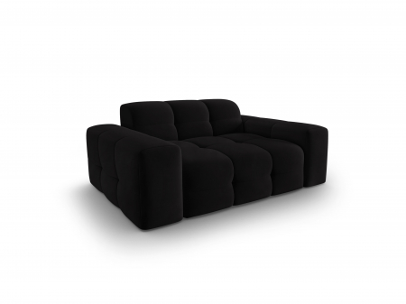 Canapea Kendal cu 2 locuri si tapiterie din catifea, negru [1]