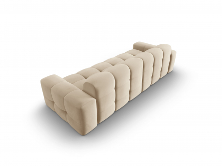 Canapea Kendal cu 4 locuri si tapiterie din catifea, bej deschis [2]