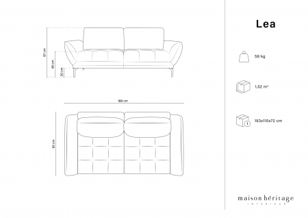 Canapea Lea cu 3 locuri si tapiterie din tesatura structurala [4]