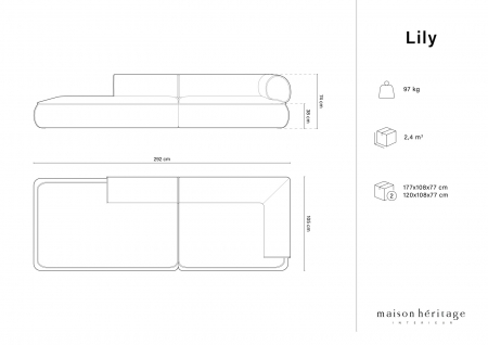 Canapea Lily cu 4 locuri si tapiterie din piele naturala [5]