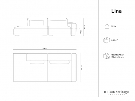 Canapea Lina cu 3 locuri si tapiterie din tesatura structurala [6]