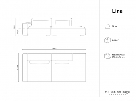 Canapea Lina cu 3 locuri si tapiterie din tesatura structurala [6]