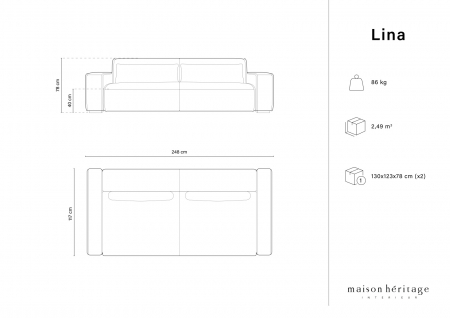 Canapea Lina cu 4 locuri si tapiterie din tesatura structurala [5]