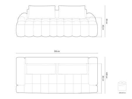 Canapea extensibila Linz cu tapițerie din țesătură structurală [6]
