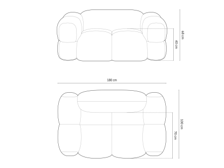 Canapea Loretto cu tapițerie din catifea [6]