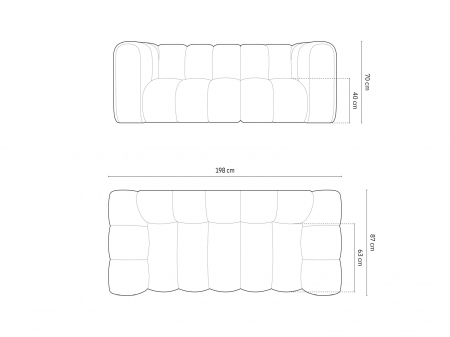 Canapea Lupine cu 2 locuri si tapiterie din tesatura structurala, bej [5]
