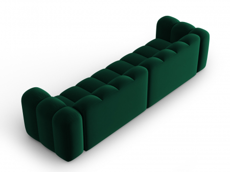 Canapea Lupine cu 4 si tapiterie din catifea, verde inchis [2]