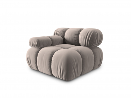 Canapea modulară Bellis cu 1 loc, colt pe partea stanga si tapiterie din catifea, bej [1]