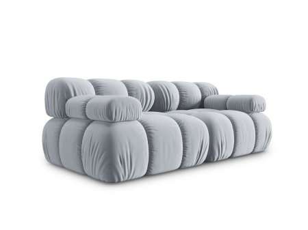 Canapea modulară Bellis cu 2 locuri si tapiterie din catifea, albastru deschis [1]