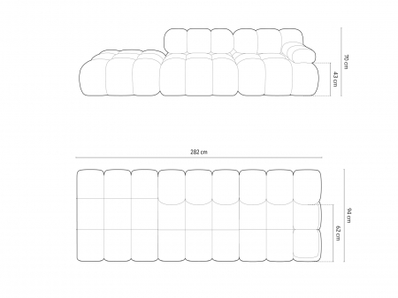 Canapea modulara Bellis cu 3 locuri si tapiterie din catifea, verde inchis [7]