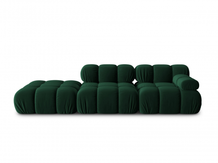Canapele - Canapea modulara Bellis cu 3 locuri si tapiterie din catifea, verde inchis