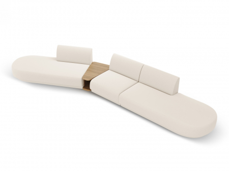 Canapea modulara Miley cu tapiterie boucle si colt pe partea stanga, bej [1]