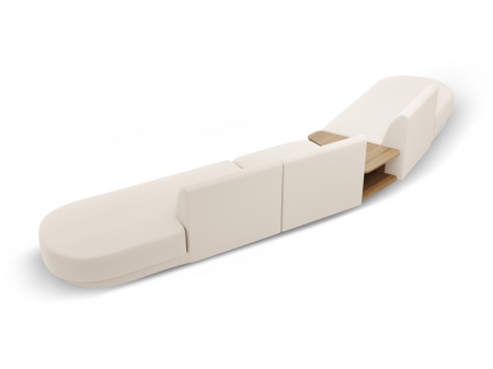 Canapea modulara Miley cu tapiterie boucle si colt pe partea stanga, bej [3]