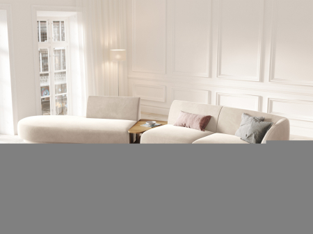 Canapea modulara Miley cu tapiterie din catifea si colt pe partea stanga, bej deschis [5]