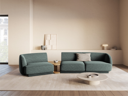 Canapea modulara Miley cu tapiterie din tesatura structurala si colt pe partea stanga, petrol [5]