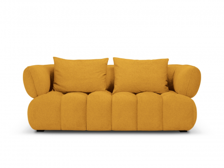 Canapea Reese cu 2 locuri si tapiterie din tesatura structurala, galben mustar [2]