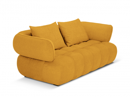 Canapea Reese cu 2 locuri si tapiterie din tesatura structurala, galben mustar [1]