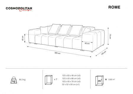 Canapea Rome cu tapiterie din catifea [5]