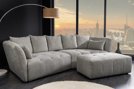 Canapea ROYAL 120 cm cu miez de arcuri, gri bouclé [4]