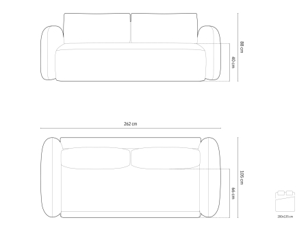 Canapea extensibila Tonale cu tapițerie din catifea [7]