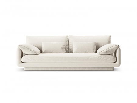 Canapele - Canapea Torino cu 3 locuri si tapiterie din tesatura structurala, ivory