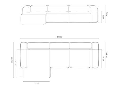 Colțar Bergamo cu tapițerie din țesătură structurală [6]