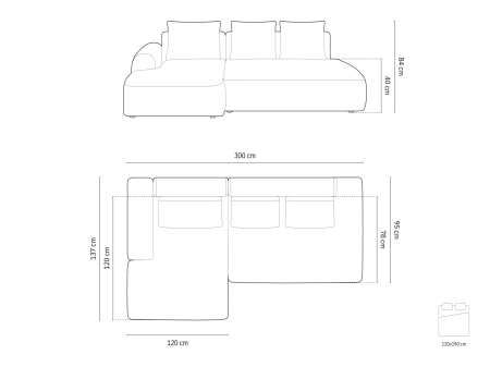 Colțar extensibil Calma cu tapițerie din catifea [5]