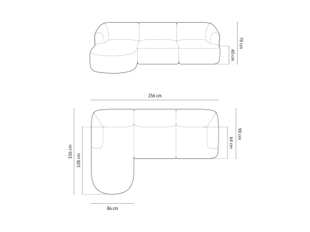 Colțar Campi cu tapițerie din catifea [6]