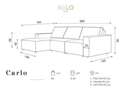 Colțar Carlo cu tapițerie din catifea [5]