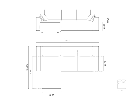Colțar extennsibil Sophia cu tapițerie din catifea reiată [9]