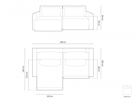Coltar extensibil Belfast cu colt reversibil si tapiterie din tesatura structurala [8]