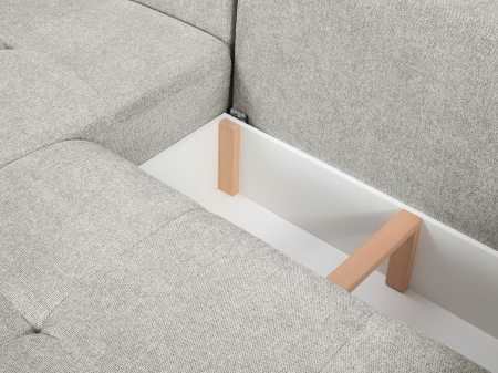Coltar extensibil Elie tapitierie din tesatura structurala si colt pe partea stanga, argintiu [5]