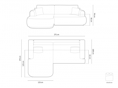 Coltar extensibil Ella cu 5 locuri si tapiterie boucle [6]