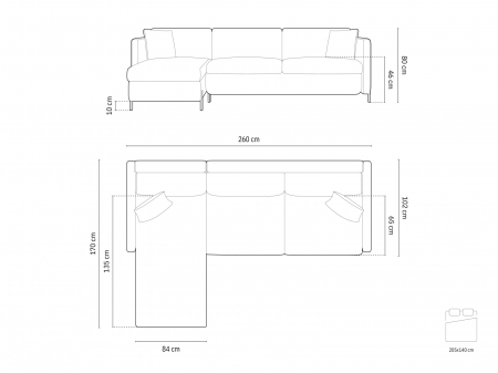 Coltar extensibil Gloria cu saltea inclusa si tapiterie din catifea [5]