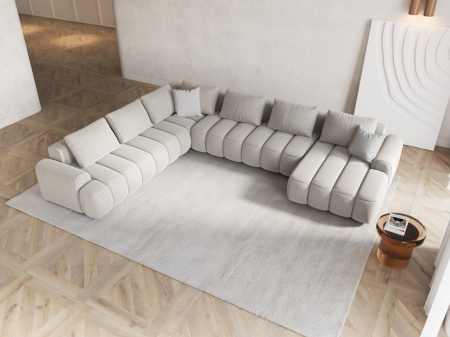 Colțar extensibil în formă de U Kimi cu tapițerie din țesătură structurală [5]