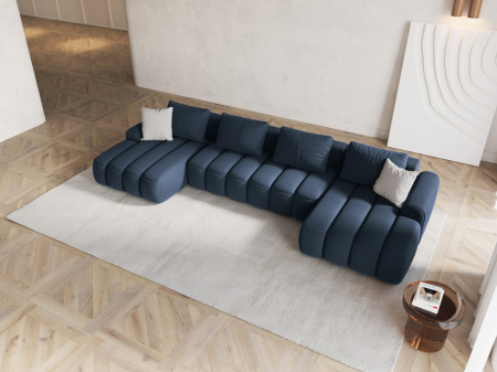 Colțar extensibil în formă de U Kimi cu tapițerie din țesătură structurală [7]