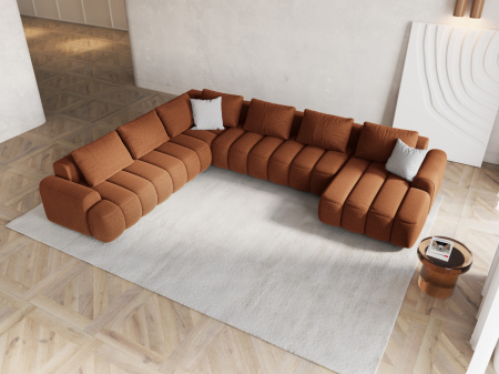 Colțar extensibil în formă de U Kimi cu tapițerie din țesătură structurală [5]