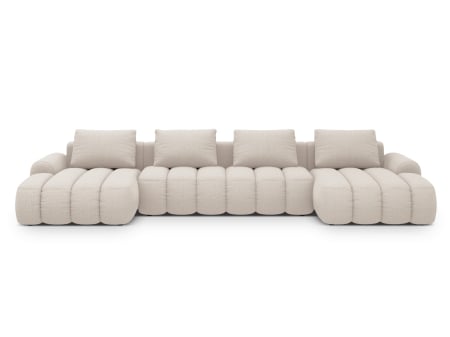 Colțar extensibil în formă de U Kimi cu tapițerie din țesătură structurală