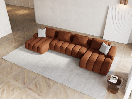 Colțar extensibil în formă de U Kimi cu tapițerie din țesătură structurală [7]