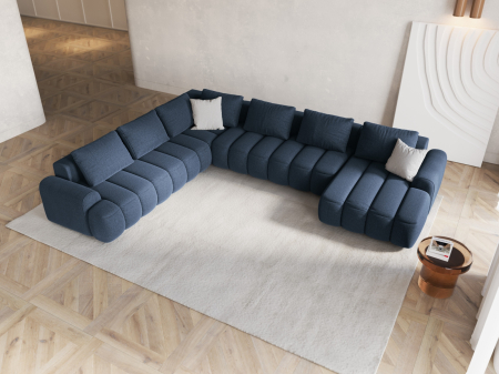 Colțar extensibil în formă de U Kimi cu tapițerie din țesătură structurală [5]